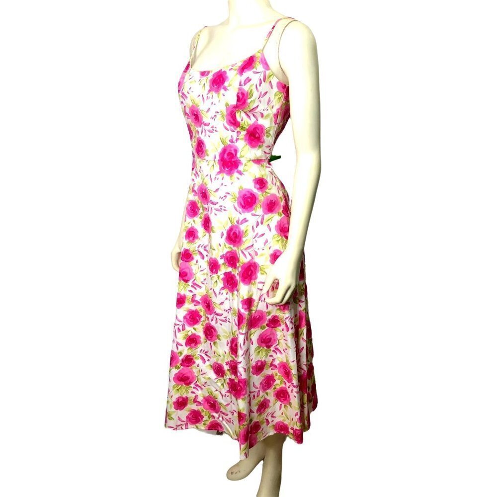 COLDWATER CREEK SPAGHETTI STRAP FLORAL PRINT DRESS Petβ 8